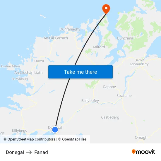 Donegal to Fanad map