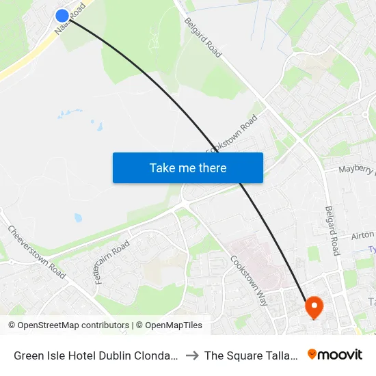 Green Isle Hotel Dublin Clondalkin to The Square Tallaght map