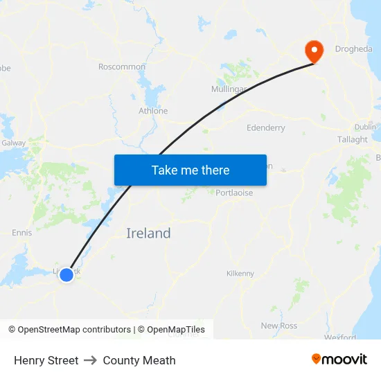 Henry Street to County Meath map