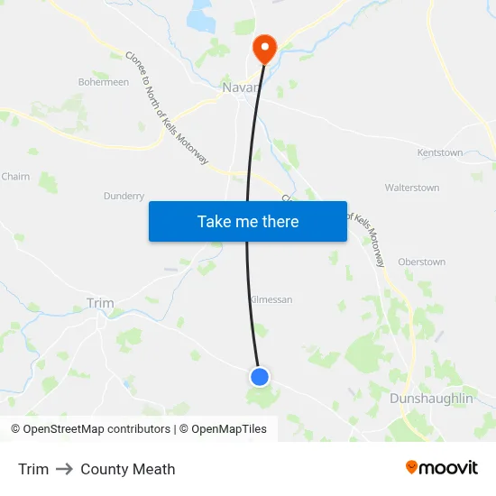 Trim to County Meath map