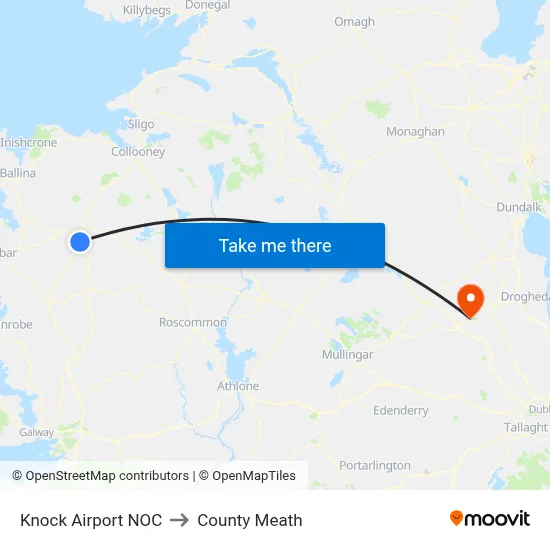 Knock Airport NOC to County Meath map