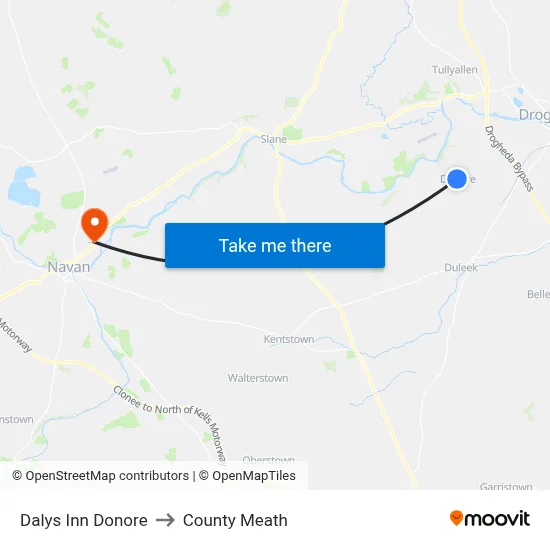 Dalys Inn Donore to County Meath map