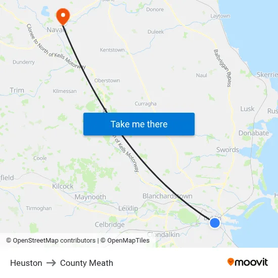 Heuston to County Meath map