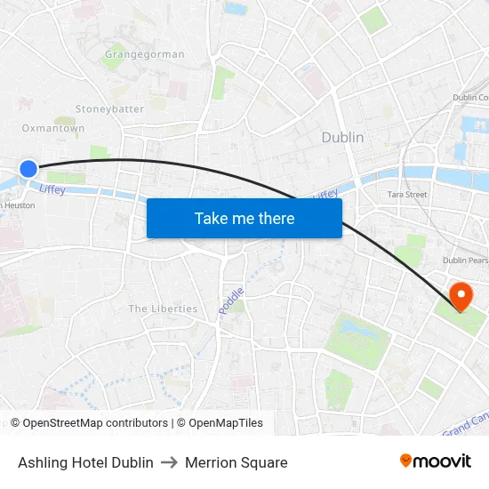Ashling Hotel Dublin to Merrion Square map