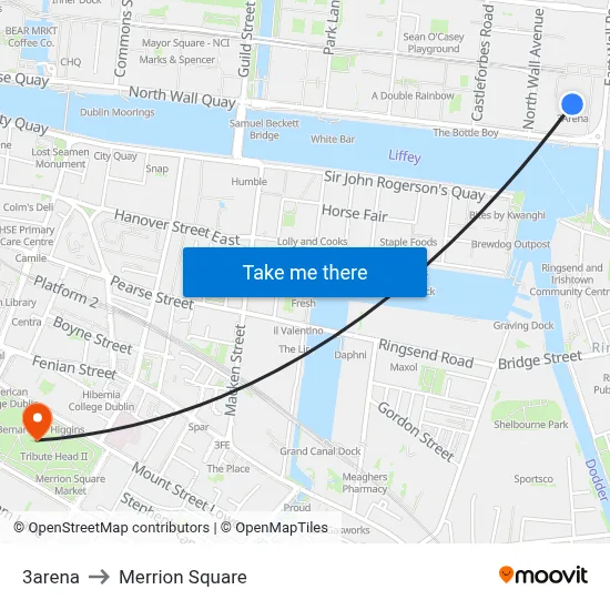 3arena to Merrion Square map