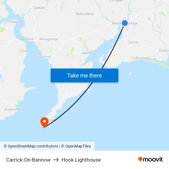 Carrick-On-Bannow to Hook Lighthouse map