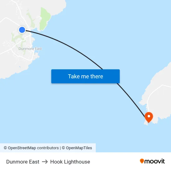 Dunmore East to Hook Lighthouse map