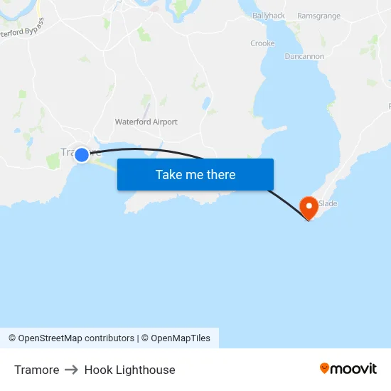 Tramore to Hook Lighthouse map