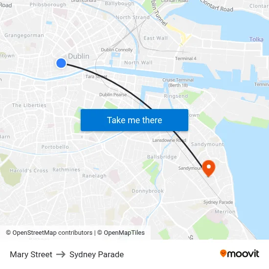Mary Street to Sydney Parade map