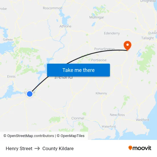 Henry Street to County Kildare map