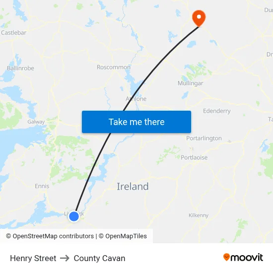Henry Street to County Cavan map