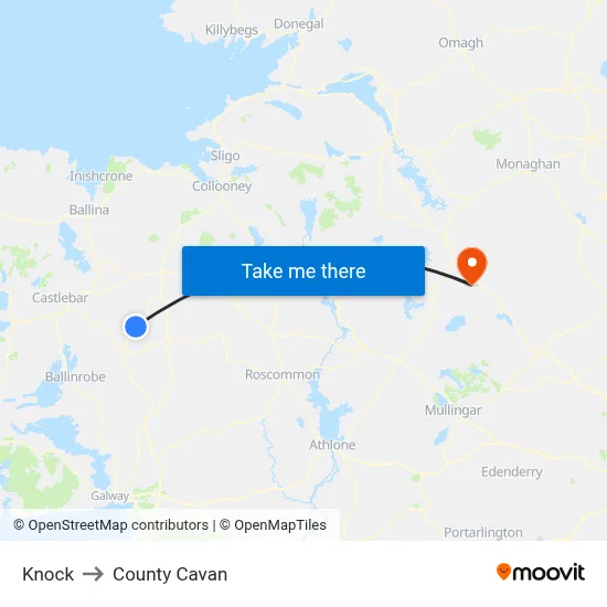 Knock to County Cavan map