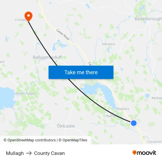 Mullagh to County Cavan map
