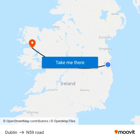 Dublin to N59 road map