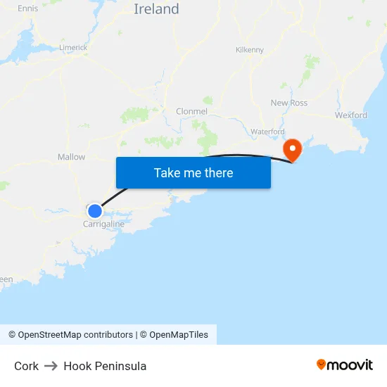 Cork to Hook Peninsula map