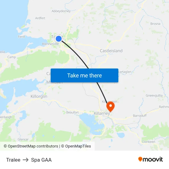 Tralee to Spa GAA map