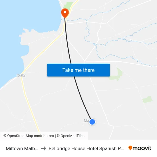 Miltown Malbay to Bellbridge House Hotel Spanish Point map