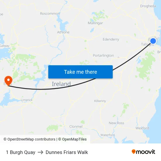1 Burgh Quay to Dunnes Friars Walk map