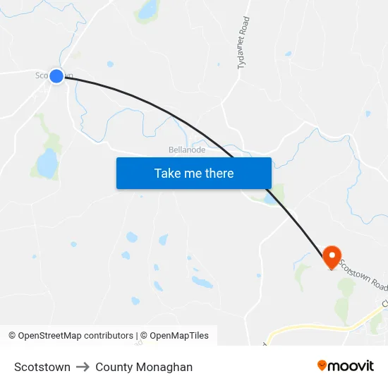 Scotstown to County Monaghan map