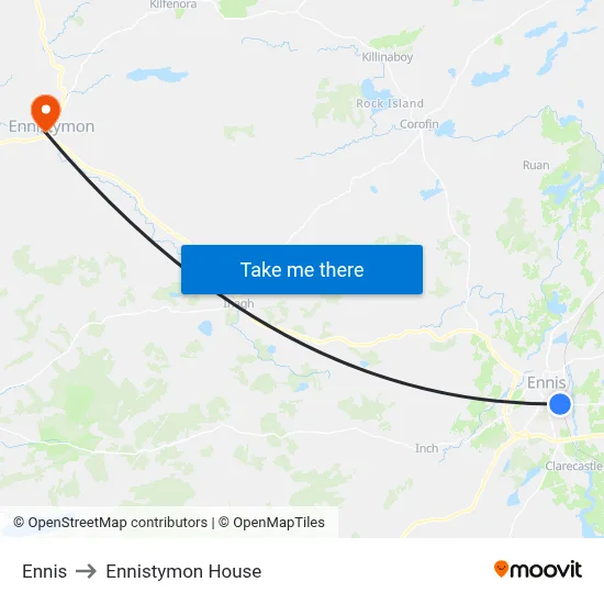 Ennis to Ennistymon House map