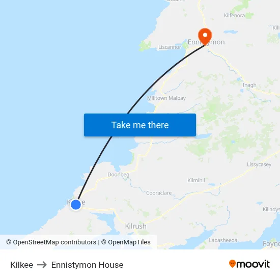 Kilkee to Ennistymon House map