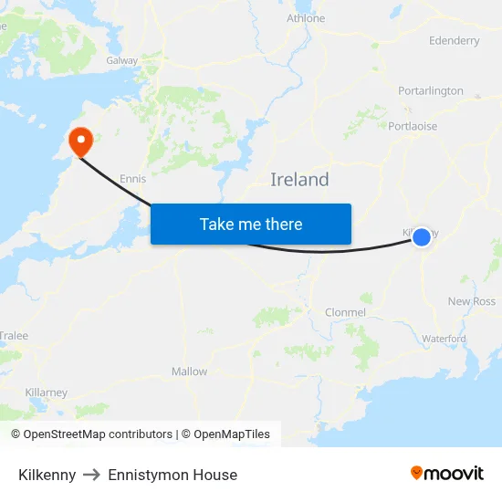 Kilkenny to Ennistymon House map