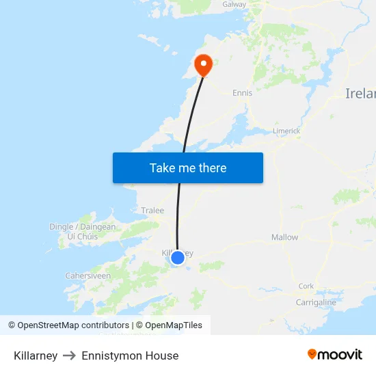 Killarney to Ennistymon House map