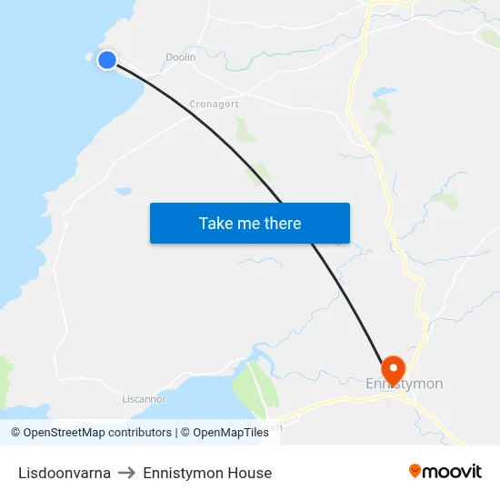Lisdoonvarna to Ennistymon House map