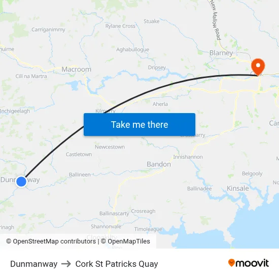 Dunmanway to Cork St Patricks Quay map