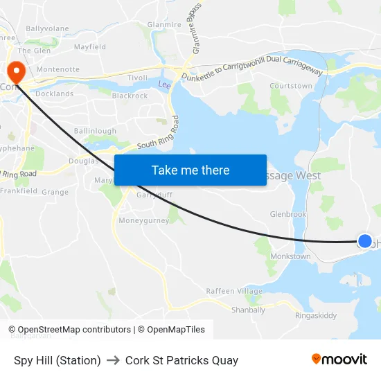 Spy Hill (Station) to Cork St Patricks Quay map