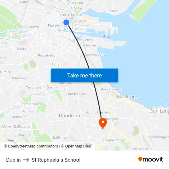 Dublin to St Raphaela s School map