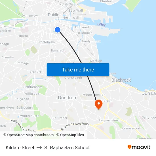 Kildare Street to St Raphaela s School map