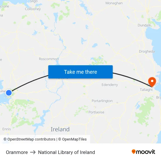 Oranmore to National Library of Ireland map