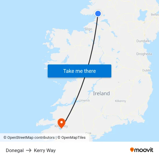 Donegal to Kerry Way map