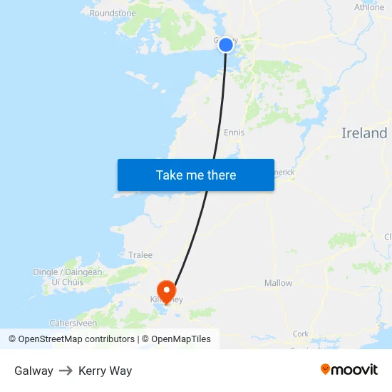 Galway to Kerry Way map