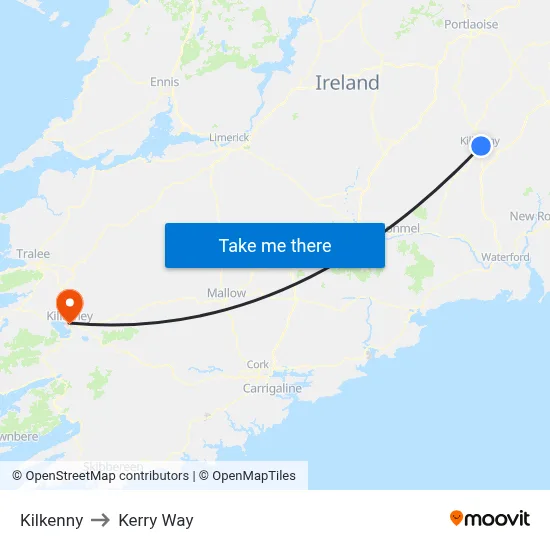 Kilkenny to Kerry Way map