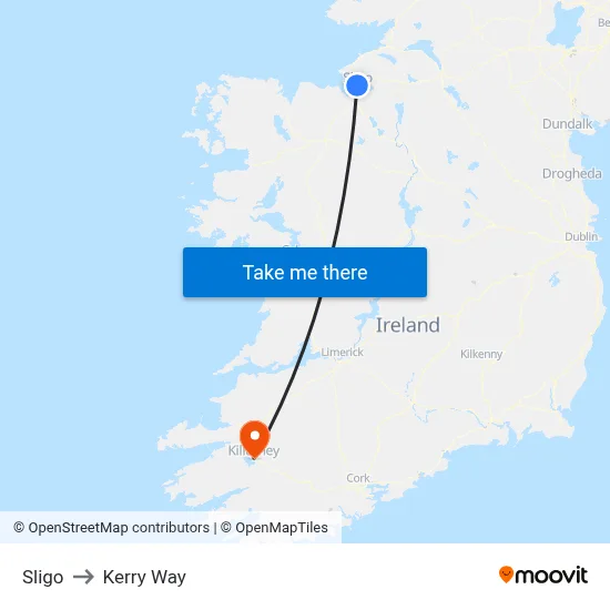 Sligo to Kerry Way map