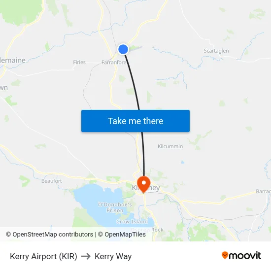 Kerry Airport (KIR) to Kerry Way map