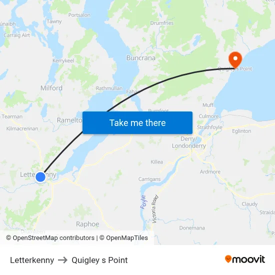 Letterkenny to Quigley s Point map