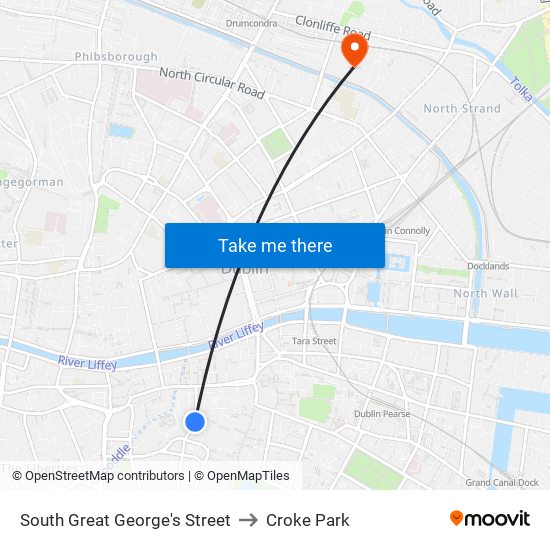 South Great George's Street to Croke Park map