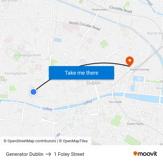 Generator Dublin to 1 Foley Street map