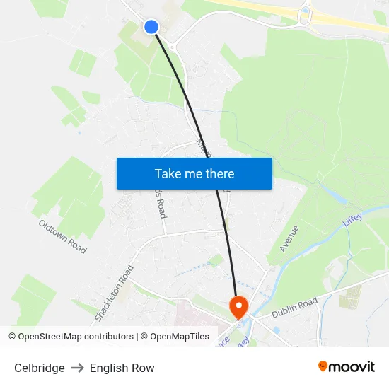 Celbridge to English Row map
