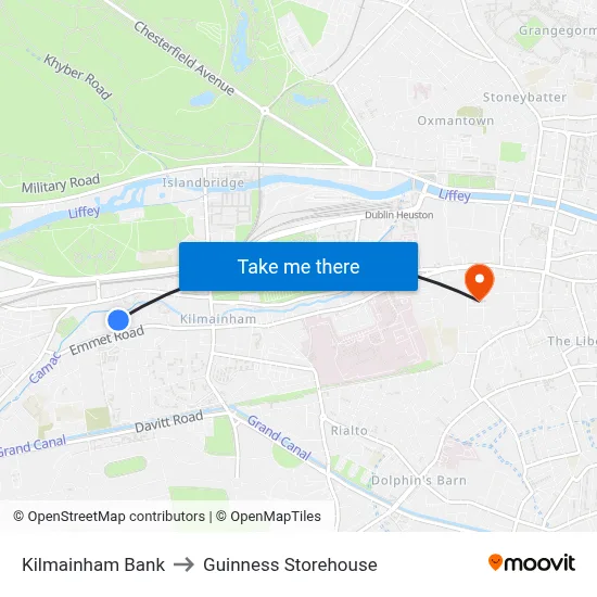Kilmainham Bank to Guinness Storehouse map