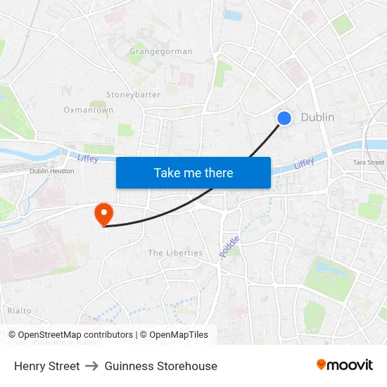 Henry Street to Guinness Storehouse map