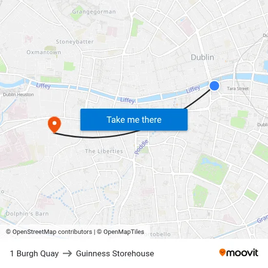 1 Burgh Quay to Guinness Storehouse map