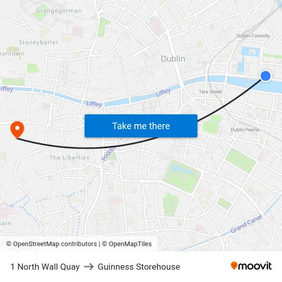 1 North Wall Quay to Guinness Storehouse map