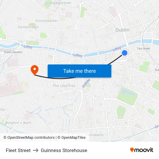 Fleet Street to Guinness Storehouse map