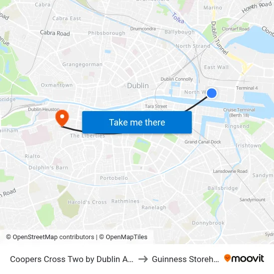 Coopers Cross Two by Dublin At Home to Guinness Storehouse map