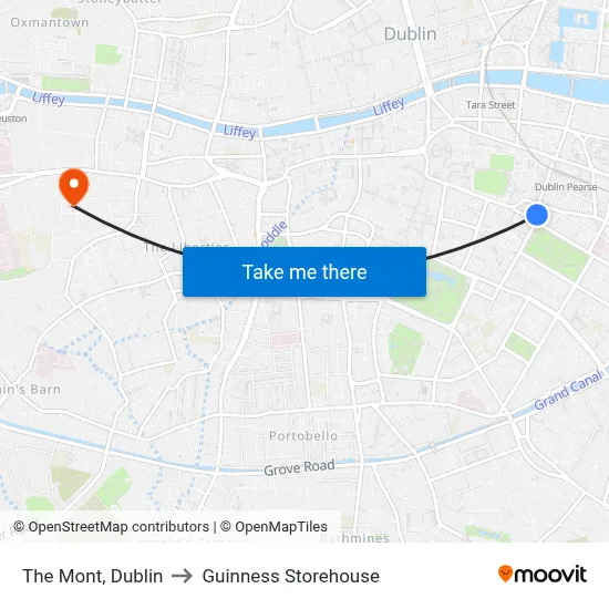 The Mont, Dublin to Guinness Storehouse map