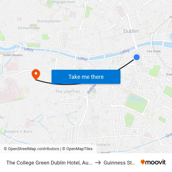 The College Green Dublin Hotel, Autograph Collection to Guinness Storehouse map